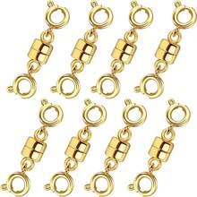 4pcs Magnetic Necklace Clasp & Closure Set, Gold & Silver Spring Ring Chain Extender Necklace Bracelet Magnetic Lock Jewelry Converter - Multicolor - View 15