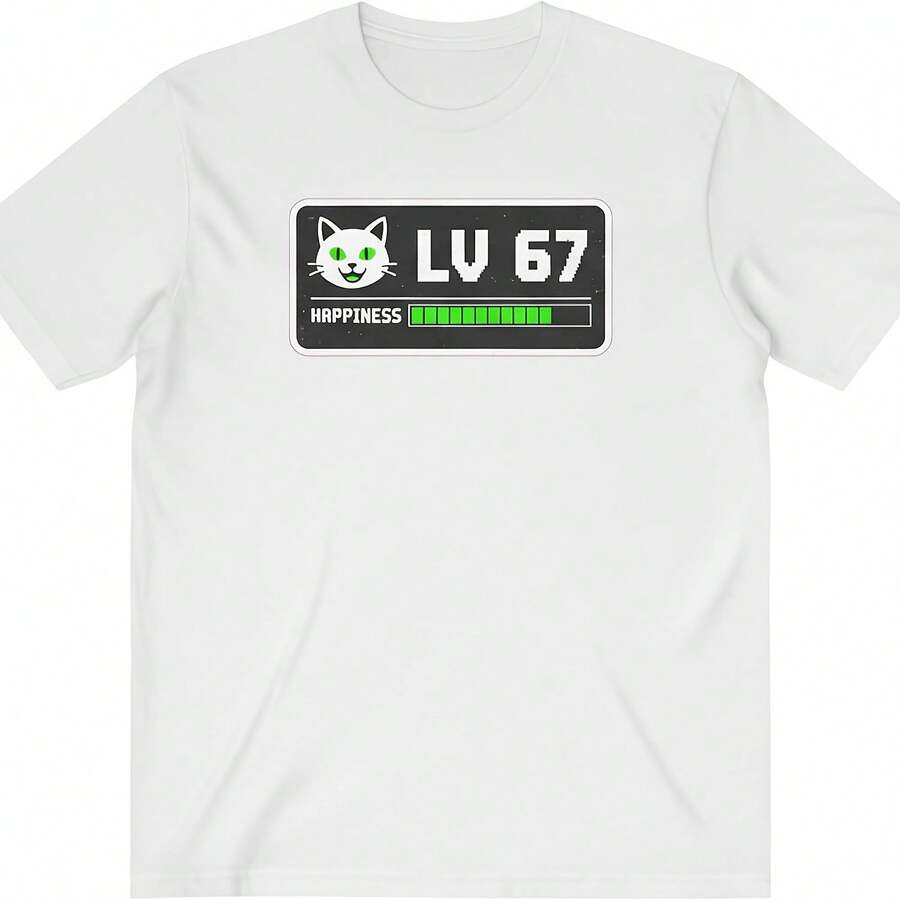 Meme de felicidad de nivel 67, camiseta de seis siete 6 7, meme divertido de gato 67 - Blanco 4 - Ver 1