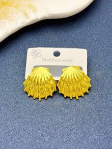 8-Piece Set - (Random Styles) Stainless Steel Gold Earrings, Elegant Style, Hypoallergenic Stainless Steel Earring Set, The Perfect Gift For Female Friends. - Gold - View 5