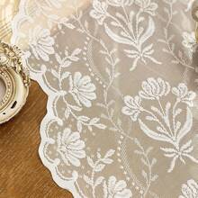 Romantic Floral Lace Curtains, 84 Inch Length, Light Filtering Sheer Panels, Set Of 2, Natural White - Màu trắng tự nhiên - Xem 6