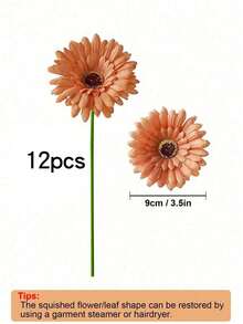 12/4支/1支（26厘米/10.2英寸）仿真非洲雏菊，非洲雏菊丝绸花，仿真非洲菊，假向日葵，散装仿真花束，适用于婚礼新娘捧花、派对、家居厨房装饰，也适合家居装饰、办公室派对等场合。 - 彩色 - 查看 12