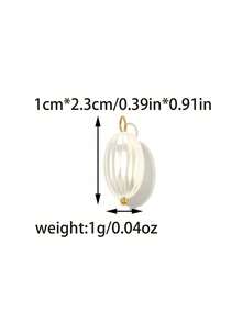 3个/包 仿珍珠设计 简约时尚弯针配件 钥匙扣饰品 DIY吊坠 - 白色 - 查看 7