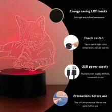 1 pieza Lámpara de noche con diseño de gato perezoso, lámpara de escritorio LED de color cambiante, alimentada por USB, adecuada para fiestas, Navidad, Día de San Valentín, regalo de cumpleaños para familia, pareja, amigos - luz policromática - Ver 8