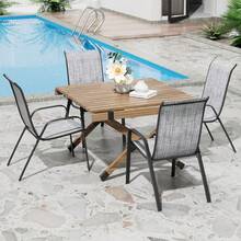 Set Of 4 Folding Chairs, Balcony Chairs, Aluminium Garden Chair, Aluminium Camping Chair, Black - 灰色 - 查看 6