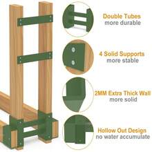 Firewood Rack Brackets Kit For Fire Wood Pile Storage, Adjustable Log Stacking Stand Holder For 2x4 Lumber, Green, Set Of 2 - Green - View 8
