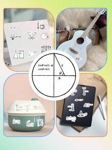 65张STEM贴纸套装，手绘科学美学设计，化学和物理学习工具，送给科学爱好者和学生的礼物，学习用品 - 科學元素 - 查看 5