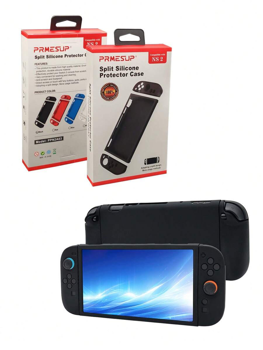 1 Set: 1pc 2 Console Protective Case + 2pcs Detachable Controller Grip Covers, Anti-Drop, Anti-Dust, Anti-Slip, Enhance Gaming Experience, Boxed Packaging - Multicolor - View 1