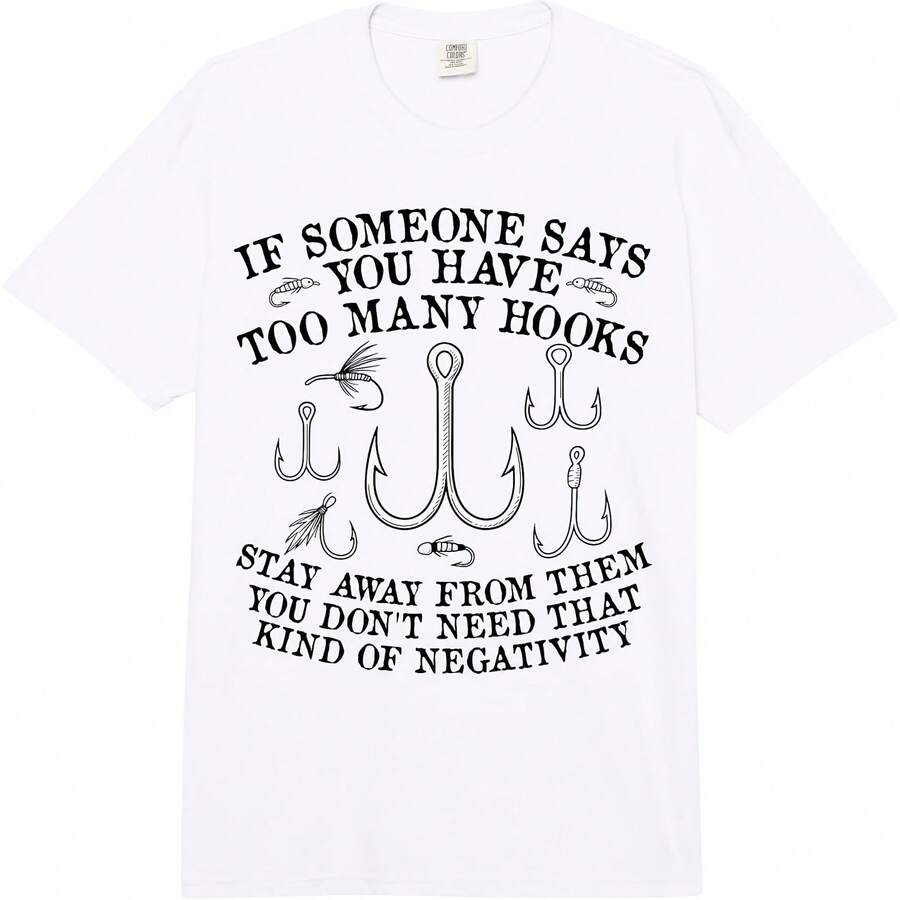Pesca para Fisher Humor Pescador Gif Posit Vibe Divertido Adulto Camiseta Pesada - Blanco 5 - Ver 1