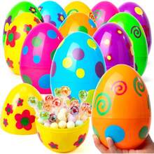 JOYIN 12 Pcs Large Printed Easter Eggs, 6 Inches Jumbo Plastic Eggs Fillable For Easter Themed Hunt Basket Stuffers Fillers Filling Treats Party Favor Classroom Prize Supplies,41205359 - 青碧色 - 查看 1