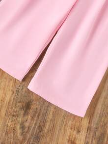 2pcs Baby Girls' Cute 3D Floral Camisole Top And Ruched Casual Pants Set, Summer - Pink - View 6