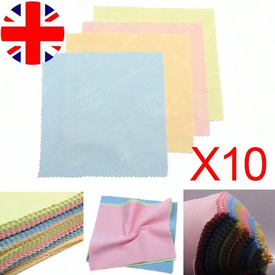 10pcs Cleaning Cloth Glasses Screen Sunglasses Phone Lens Microfibre Spectacles - 10 PCS - View 1