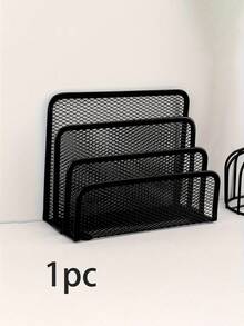 Multipurpose Metal Wire Grid Desk Organizer With Bookshelf, File Holder, Envelope/Card Slots - Space-Saving Freestanding Storage Rack Suitable For Home Office Decor, Compact Vertical Storage Design For Home And Office - Single Piece - View 6
