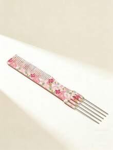 钢针挑染梳 5针染发尾梳 专业化妆师造型梳 可选花纹/豹纹图案 - 彩色 - 查看 3