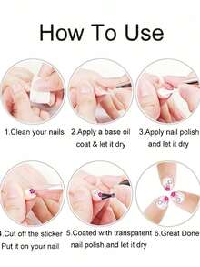 2pcs Valentine'S Day Nail Stickers With Butterfly Rose Flower Snake Red Lips Design DIY Nail Art Decorations Tips For Girls - 彩色 - 查看 10