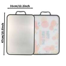 1pc Funny Fruit Pattern 304 Stainless Steel Double-Sided Cutting Board, Kitchen Defrosting Board With Juice Groove And Non-Slip Groove - Multicolor - View 14