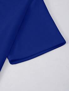 Camiseta blanca de cuello redondo con estampado gráfico de pez koi y espada de samurái, estilo japonés para hombre en primavera/verano - Azul - Ver 5