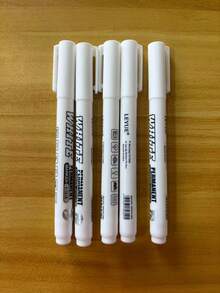 Set de 5 tizas blancas no borrables - Adecuadas para pizarra, ventana, vidrio, bar, póster y otros marcados blancos, marcador de pintura de aceite resistente al agua y rotulador de grafiti, esencial para la temporada de regreso a clases - Multicolor - Ver 13