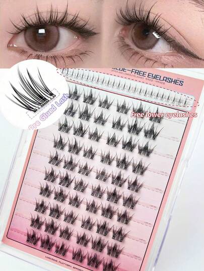 72 Clusters Segmented False Eyelashes | Natural & Realistic | Beginner-Friendly & Easy To Apply | Thick Curled No Clumping | Customizable Cluster Design | Soft Comfortable Stem | All-Day Long-Lasting Hold | Fits All Eye Shapes | Daily/Party Looks | Glue-Free & Easy Remove | Multi-Purpose Box | Unbeatable Value | Stunning Electric Eyes | Pure Desire Aesthetic