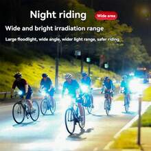 KENSUN 1pc Powerful Bicycle Light, USB Rechargeable Bike Front Light With Clip, Dual-Use Waterproof Cycling Flashlight For Night Riding - Black - View 7