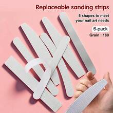 Stainless Steel Nail File With Replaceable Sandpaper Sheets, Disposable Nail Buffer Blocks For Home And Salon Manicure - Multicolor - View 5