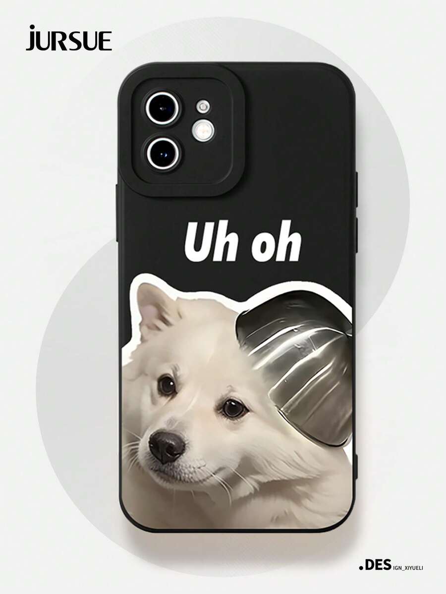 JURSUE Cute Kawaii Fashion Aesthetic Cartoon Funny Shockproof Protective Soft Phone Case Compatible With IPhone 17 16 15 14 13 12 11 Pro Max SE 2020 X XR XS Ip 8 7 Plus HFE2825 - Black - View 1