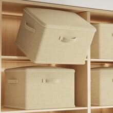 1 pieza Caja de almacenamiento de unicolor no tejida, caja de almacenamiento plegable y con cierre multifuncional, organizador de armario con cremallera de gran capacidad, caja de almacenamiento plegable con tapa de gran capacidad - Multicolor - Ver 6