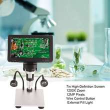 El microscopio digital DM9 12MP con pantalla de 7 pulgadas y 1200x de alta definición se utiliza para inspección de placas de circuitos, reparación de relojes, valoración de joyas, pruebas de calidad de la piel, etc - Negro - Ver 3