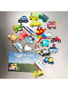 6pcs/12pcs Random Cartoon Car Soft Rubber Fridge Magnets, Creative Decorative Letter Magnetic Stickers, Mini - Multicolor - View 4
