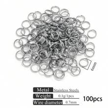 100 szt. podwójnych kółek zaciskowych ze stali nierdzewnej 4-10 mm - otwarte łączniki rozdzielające do samodzielnego tworzenia biżuterii i breloków - Wielokolorowe - Zobacz 11