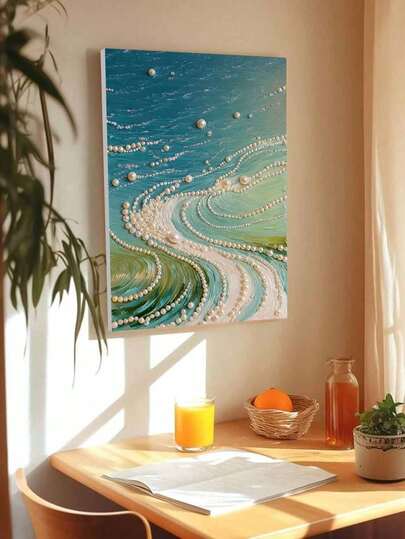 New Pearl Painting, Wave Pearl Art, Frameless DIY Handmade Sticky Diamond Creative Diamond Painting Kit, Suitable For Bedroom Decoration, Living Room Hanging Paintings, Room Decoration, Artwork, Birthday Gifts For Friends, Christmas, New Year, Valentine's Day, Holiday Gifts Full Of Novelty