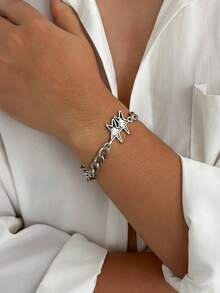 一款波西米亚风格几何不对称凹槽五角星NK链吊坠手链。复古时尚、度假派对、日常休闲、街头摄影、婚宴、男女摇滚嘻哈风、节日生日百搭手链。 - 手鍊 - 查看 8