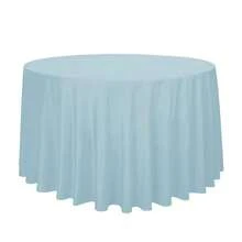 210GSM Round Table Cloth, Oil-Proof Spill-Proof And Water Resistance Microfiber Tablecloth, Decorative Fabric Circular Table Cover For Outdoor And Indoor Use (Dusty Blue, 108 Inch Diameter) - 灰藍色 - 查看 1