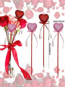 6 قطع من الترتر الرغوي بشكل قلب لامع باللون الأحمر/الوردي - ديكور قلوب فضفاضة، مناسب لعيد الحب، ديكور الزفاف، ذكرى الزواج، هدية عيد الأم، ديكور عيد الحب، هدية رومانسية، ديكور المنزل، زينة عيد الحب - متعدد الألوان - مشاهدة 2