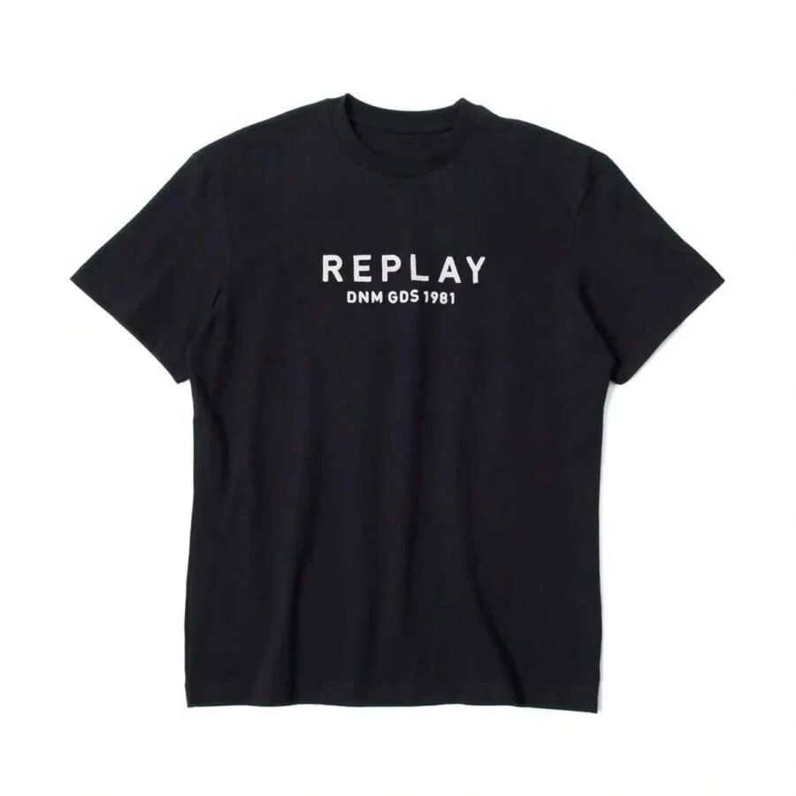 REPLAY T-Shirt Racer Printed T-Shirt Motorcycle Summer Luxury Brand Cotton Men's And Women's T-Shirt Motorcycle Short Sleeve - 黑色 - 查看 1