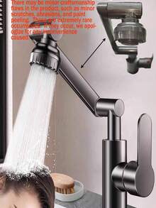 1pc Stainless Steel Faucet Extension, Dual Hot And Cold Water, For Kitchen And Bathroom Sink - Multicolor - View 2
