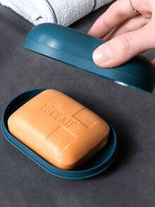 1pc/3pcs Set Minimalist Travel Soap Dish With Cover And Drainage Holes, Creative Household Bathroom Soap Holder Storage Box - Multicolor - View 8