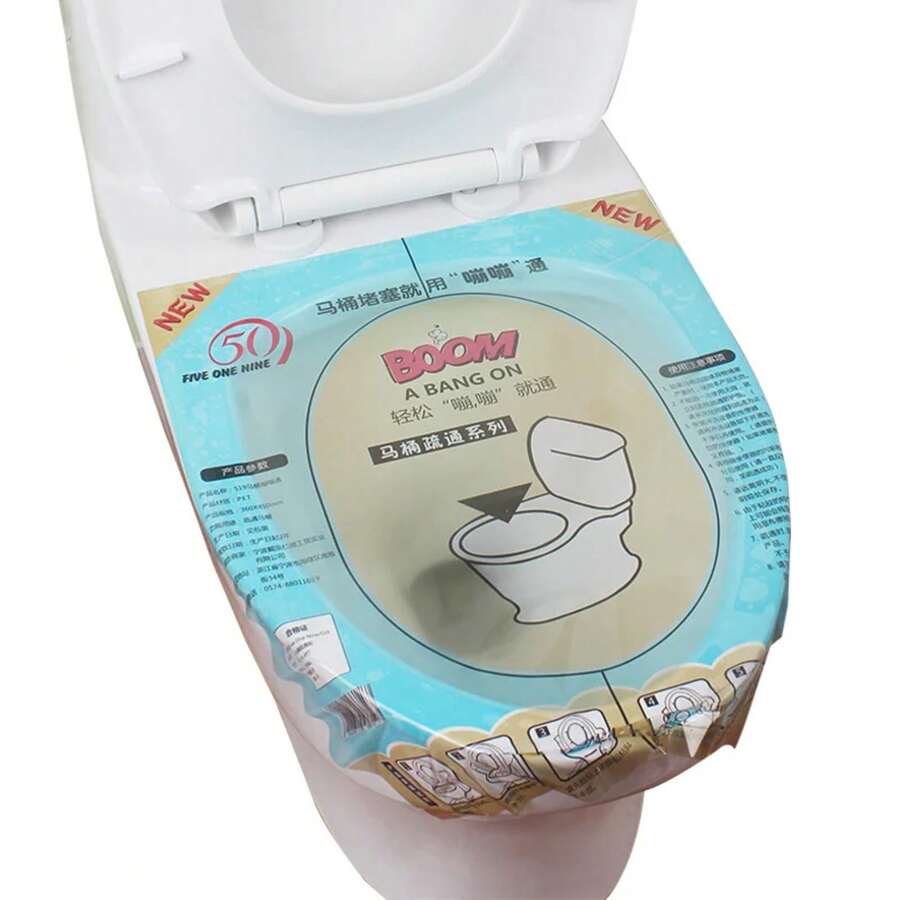 Pegatina desechable de plástico para inodoro, dragado de émbolo, película obstruida de fácil fijación, herramienta de limpieza segura, productos de baño, pistones para inodoro, 1 Uds. UBNE - Estilo A 1 pieza - Ver 1