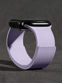 1 chiếc dây đeo đồng hồ silicon từ tính họa tiết vải thiều unisex, tương thích với Apple Watch 42mm, 38mm, 40mm, 41mm, 44mm, 45mm, 46mm, 49mm, dây đeo thay thế thời trang cho đồng hồ thông minh dòng Ultra2, Ultra SE2, SE 11, 10, 9, 8, 7, 6, 5, 4, 3, 2, 1 - Tim tím - Xem 7
