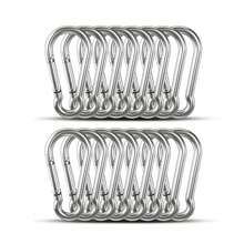 16/5/3/2/1pc Small Carabiner Clip Hooks, 32pcs 1.57 Inch Carabiners Heavy Duty, Galvanized Iron Spring Snap Hook Fits Camping Hiking, Metal Clips For Keychain Keys Rings - Multicolor - View 10