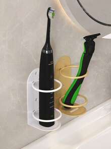 1/2 piezas Soporte de pared para cepillo de dientes eléctrico, organizador de almacenamiento de baño, adecuado para uso doméstico para guardar cepillo de dientes, soporte de cepillo de dientes, soporte de afeitadora, decoración de baño del hogar - Multicolor - Ver 2