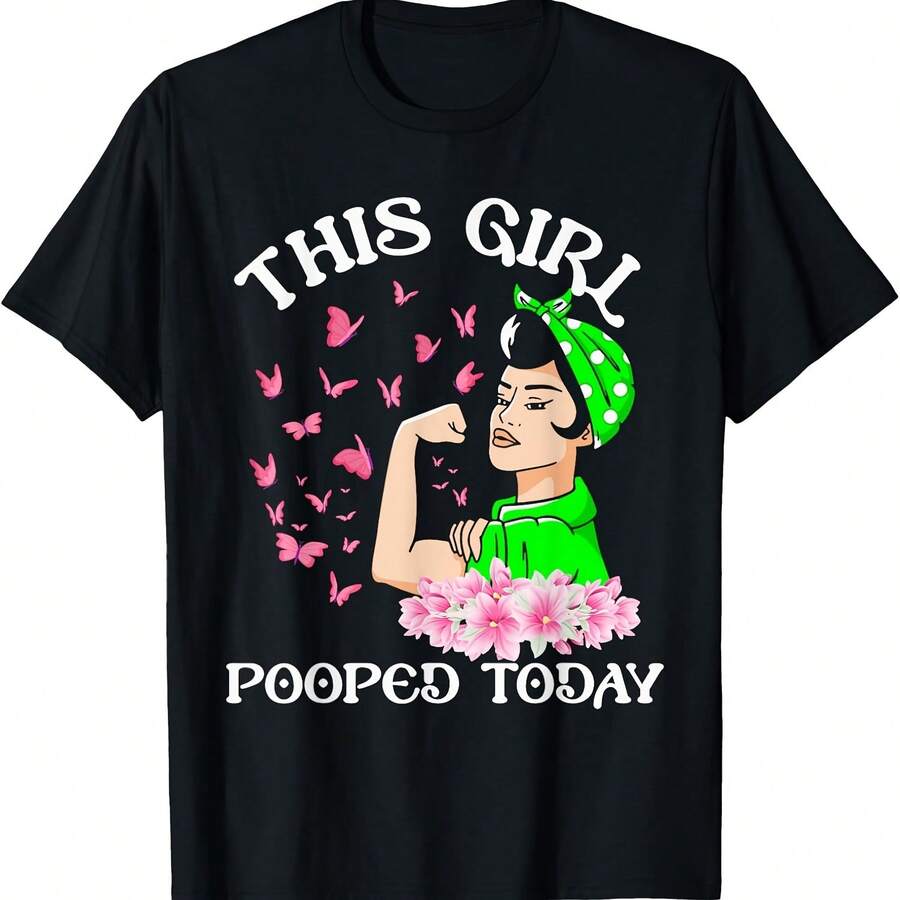 Esta chica hizo caca hoy, divertida broma sobre caca, meme, caca, humor, camiseta - Negro 5 - Ver 1