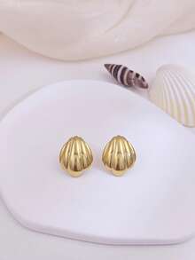 Big Stud Earrings For Women Vintage Gold Statement Chunky Stud Earrings Geometric Lightweight Gold Earrings Floral Heart Flower Round Earrings Stud European American Ins Style Women Spring Jewelry Summer Beach Vacation Bikini Accessories Attractive Clothes, Wedding Dresses Accessories - Versatile JewelryPerfect For Wearing While Swimming, Bathing, Exercising ,Great For Valentines Day, Birthday, Mother Day, And Vacation Surprises. - Multicolor - View 29