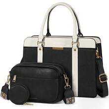 Handtaschen für Damen, 3er-Set mit Schultertasche, Münzbörse, Handtasche aus PU-Leder für Arbeit, Schule, Lässig - Verschiedenfarbig - Übersicht 15