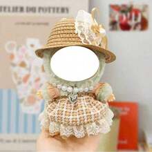 [Clothes Only] New Hot-Selling 17CM Doll Outfit - Interchangeable Sunhat & Dress Set For LABUBU Doll Generations 1/2/3 (Doll Not Included) - Multicolor - View 10