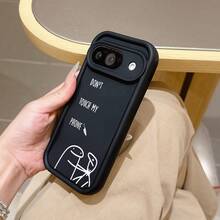 おもしろいスローガンとミニマリストパターンのスマホケース。  Pixel 9、9A、8、8A、7、7A Pro、XL、5Gに適しています。 落下防止ソフトTPUバックカバー。 گوグルピクセル8A、9A、10、 11/12/13/14/15/15プロ/15プラス/15プロマックス/11プロ/12プロ/13プロ/14プロ/12ミニ/13ミニ/11プロマックス/12プロマックス/13プロマックス/14プロマックス/14プラス/5 - ブラック - チェックする 6