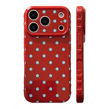 时尚百搭的极简波点防摔手机壳 - 楓糖紅 - 查看 3