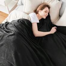 zxxQICEN Cobia Suave y Caliente de ro Pr Cobia Suave y Caliente de ro Pr Manta Sofa Cama Pr Indidual 100% Poliester Frazada de Antiesta 120 * 200 Negrosofa cama - negro - Ver 2