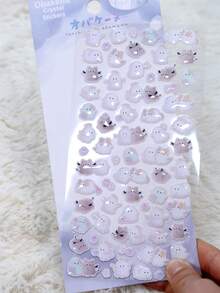 Süße Tier Cartoon 3D Aufkleber - Helle Farbgestaltung, Niedliche Geist EVA Schaum Aufkleber geeignet für Notizbücher und Tagebücher, verschiedene süße Cartoon Dekorationen, können auch für elektronische Geräte und weitere niedliche Dekorationen verwendet werden - Verschiedenfarbig - Übersicht 10