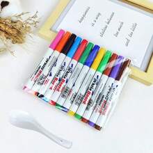 Juego de bolígrafos de acuarela flotantes - 8/12 colores, punta fina y punta gruesa, con cuchara, adecuado para dibujos creativos en el agua - Conjuntos - Ver 9