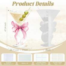 4ft Large Martini Pink Bow Cardboard Cutout A Tini Bit Older Birthday Standup Gre1en Cocktail Glass Backdrop Decorations For Women Bar Coquette Bachelorette Bridal Shower Party Decor - Gre1en - View 8
